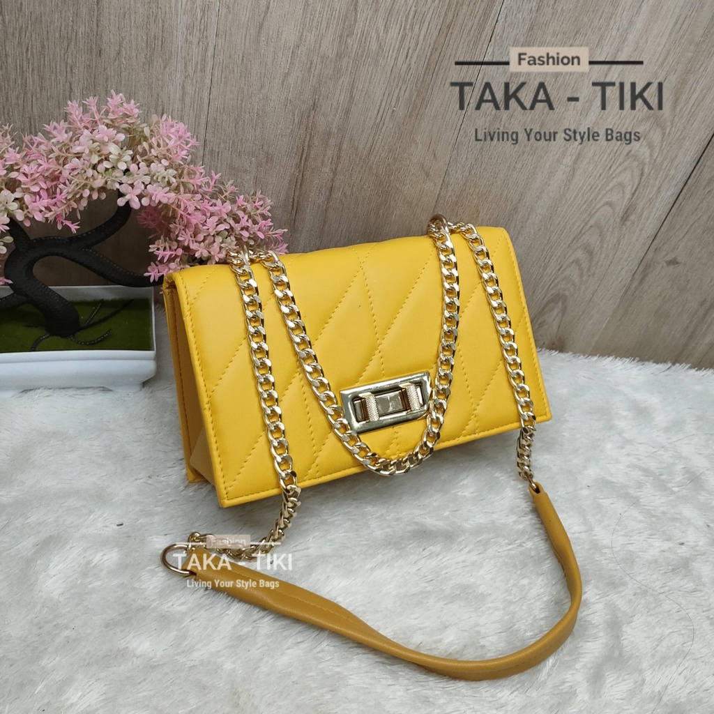 NEW TAS SELEMPANG SLINGBAG KOTAK BOY WANITA SPECIAL EDITION RANTAI TEBAL KOMBINASI