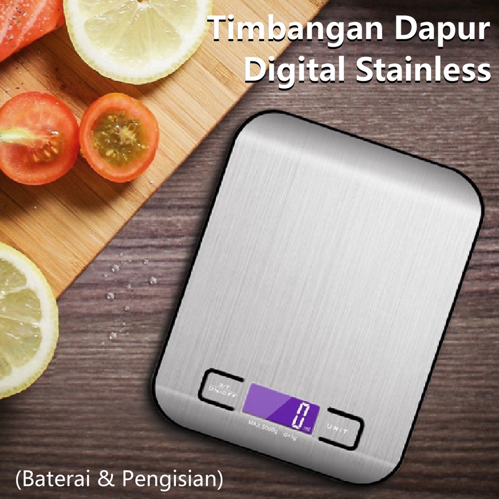 COD Timbangan Dapur Digital Kitchen Timbangan Kue Kopi Stainless 5kg/10kg