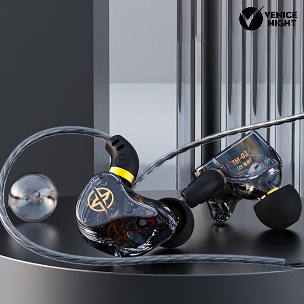 (VNEP) (Berkabel) TM02 Earphone In-Ear Stereo Headset Headphone Pengurang Kebisingan Jernih untuk Musik