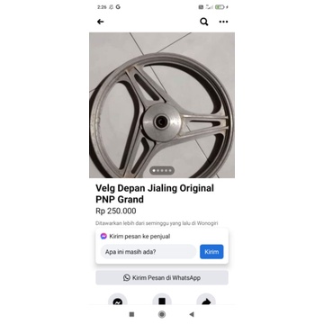 Jual Velg Jialing Depan Shopee Indonesia