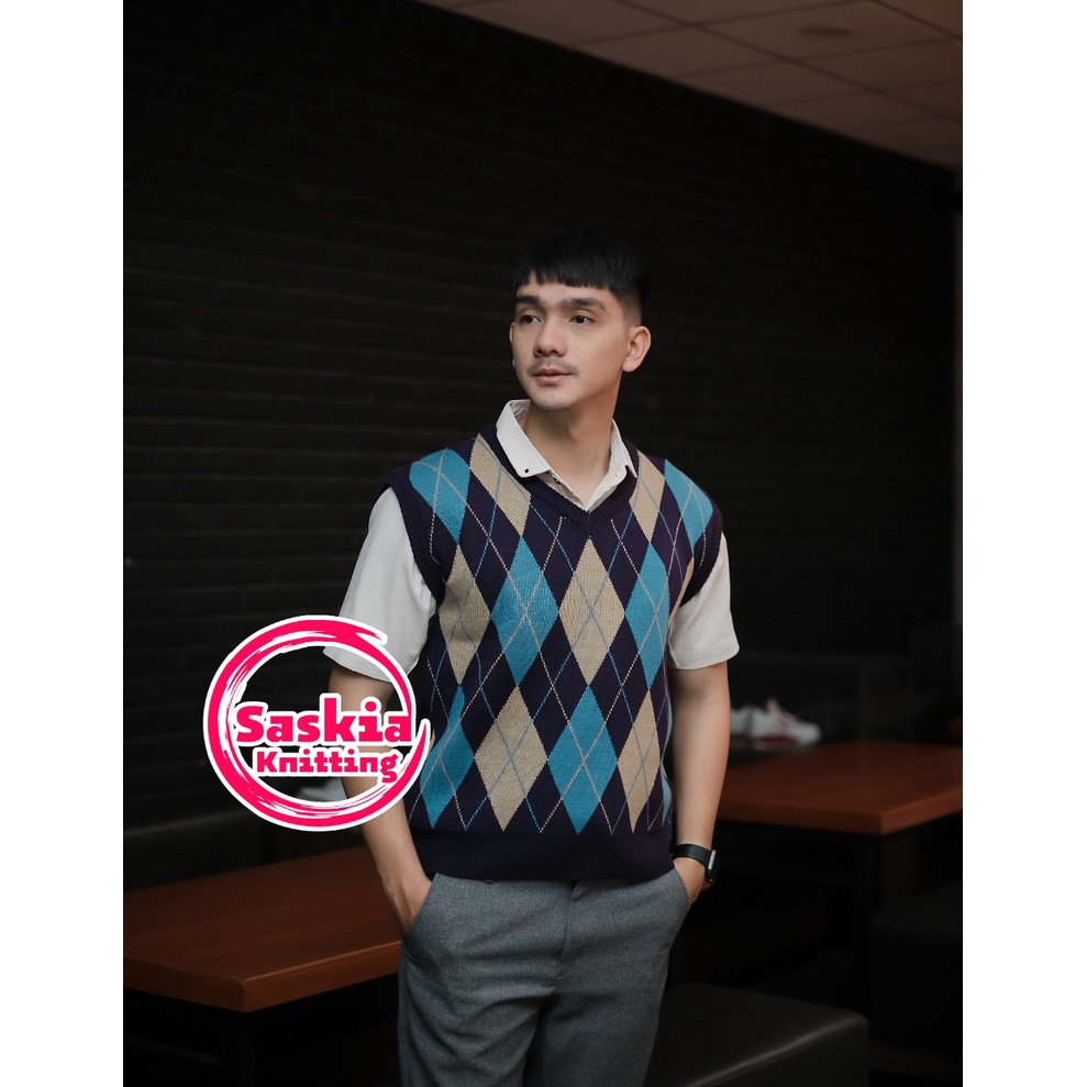 sweater vest top pria#rajut pria#pakaian pria#rompi pria#vest top pria