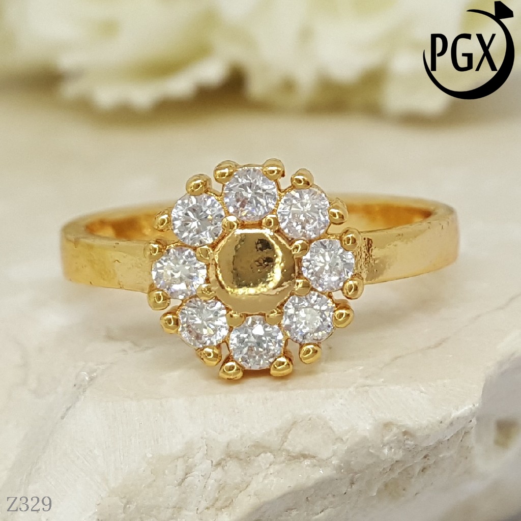PGX Cincin Xuping Wanita Aksesoris Fashion Perhiasan Lapis Emas Premium - Z329