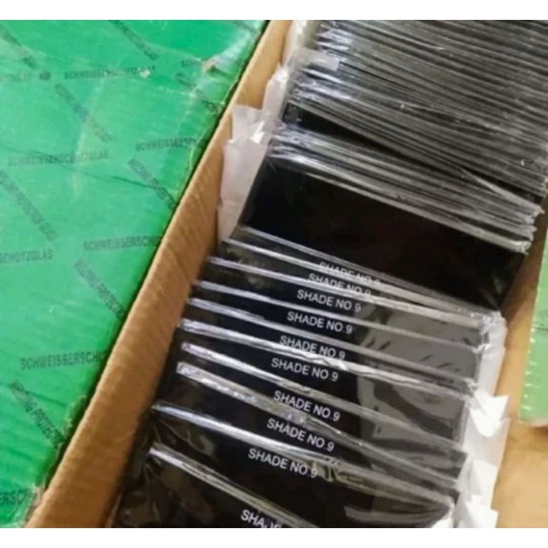 welding glass black color SHADE no.9 kaca las warna hitam