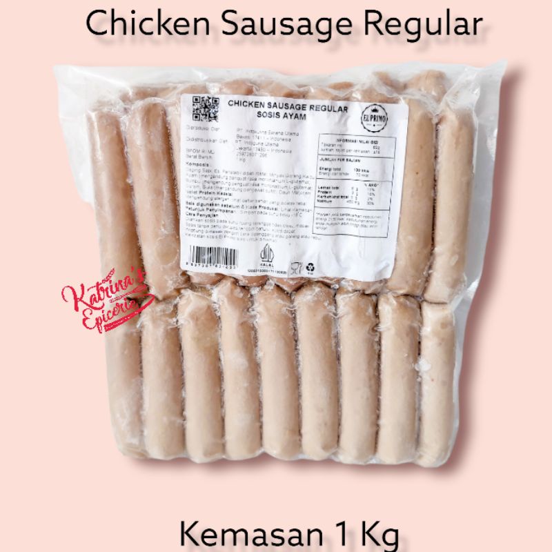

El Primo Chicken Sausage Regular 1 Kg Sosis Ayam Serbaguna