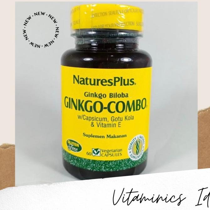 Natures Plus / Nature's Plus Ginkgo Combo Biloba Daya Ingat 60 Capsuls