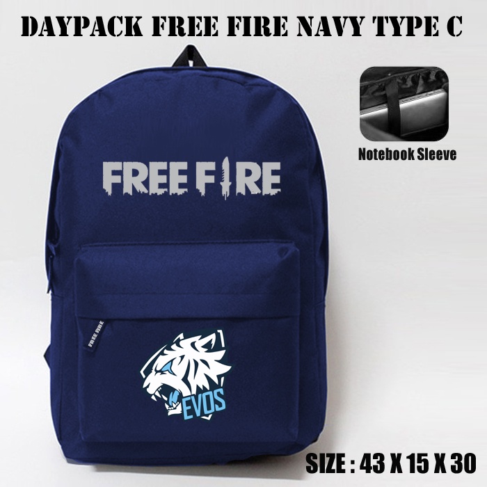TAS FREE FIRE - TAS SEKOLAH FREEFIRE - TAS ANAK GAMING - BACKPACK FREE FIRE TAS GAME EVOS