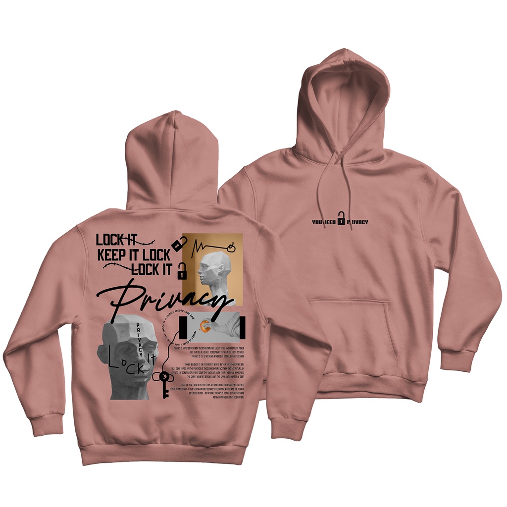 Sweaterpolos Hoodie Jumper PRIVACY ( Sablon ) Unisex Pria &amp; Wanita