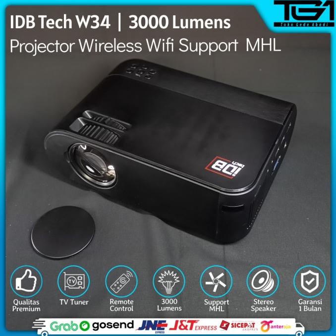 Infocus Projector IDB Tech W34 Wifi Wireless Proyektor Infokus