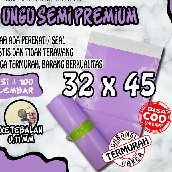 

32x45 UNGU SEMI PREMIUM POLYMAILER PACKAGING ONLINE ADA PEREKAT