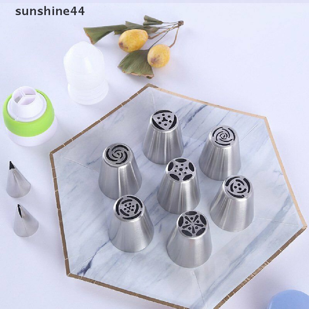 Sunshine 7Pcs Spuit Piping Rusia Bentuk Bunga Untuk Dekorasi Kue