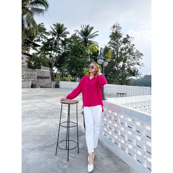 Kemeja Polos Crincle Airflow keringkel