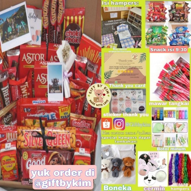 

Big hampers/hampers/kado/hadiah/gift/hadiah pacar/hampers snack/snack/cemilan