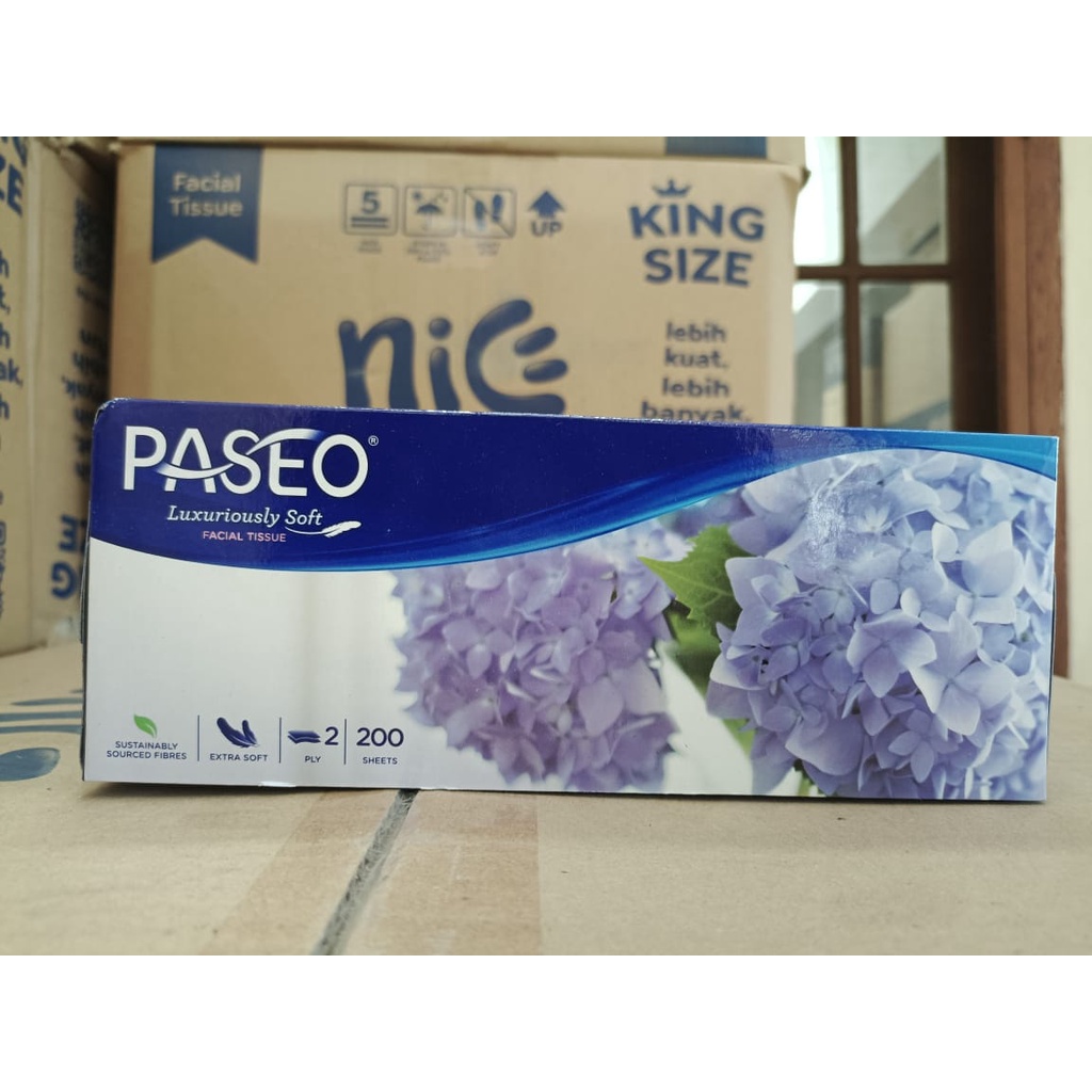 Tissue Paseo elegant facial box 200 sheets/Tisu wajah Paseo kotak 200s