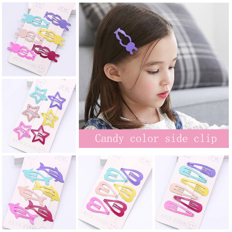 Ins Cat BB Jepit Rambut Daily Hair Pin Candy Color Anak Perempuan Lucu Basic Trendy Geometric Hair Clips