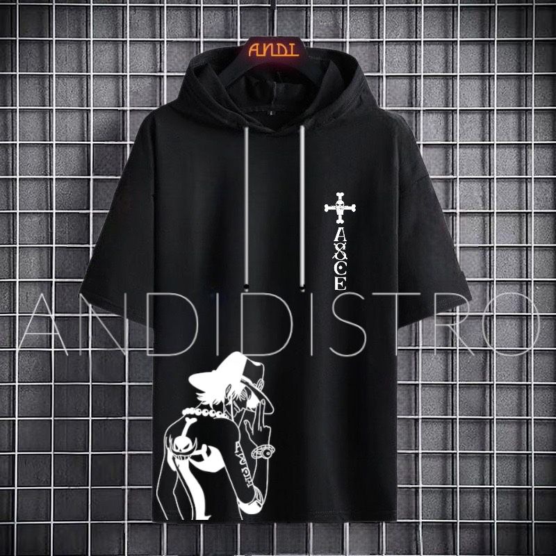KAOS HODIE PRIA TERLARIS/KAOS DISTRO MURAH/KAOS HODIE ONE PIECE ASCE TERBARU/KAOS TERLARIS TERKINI