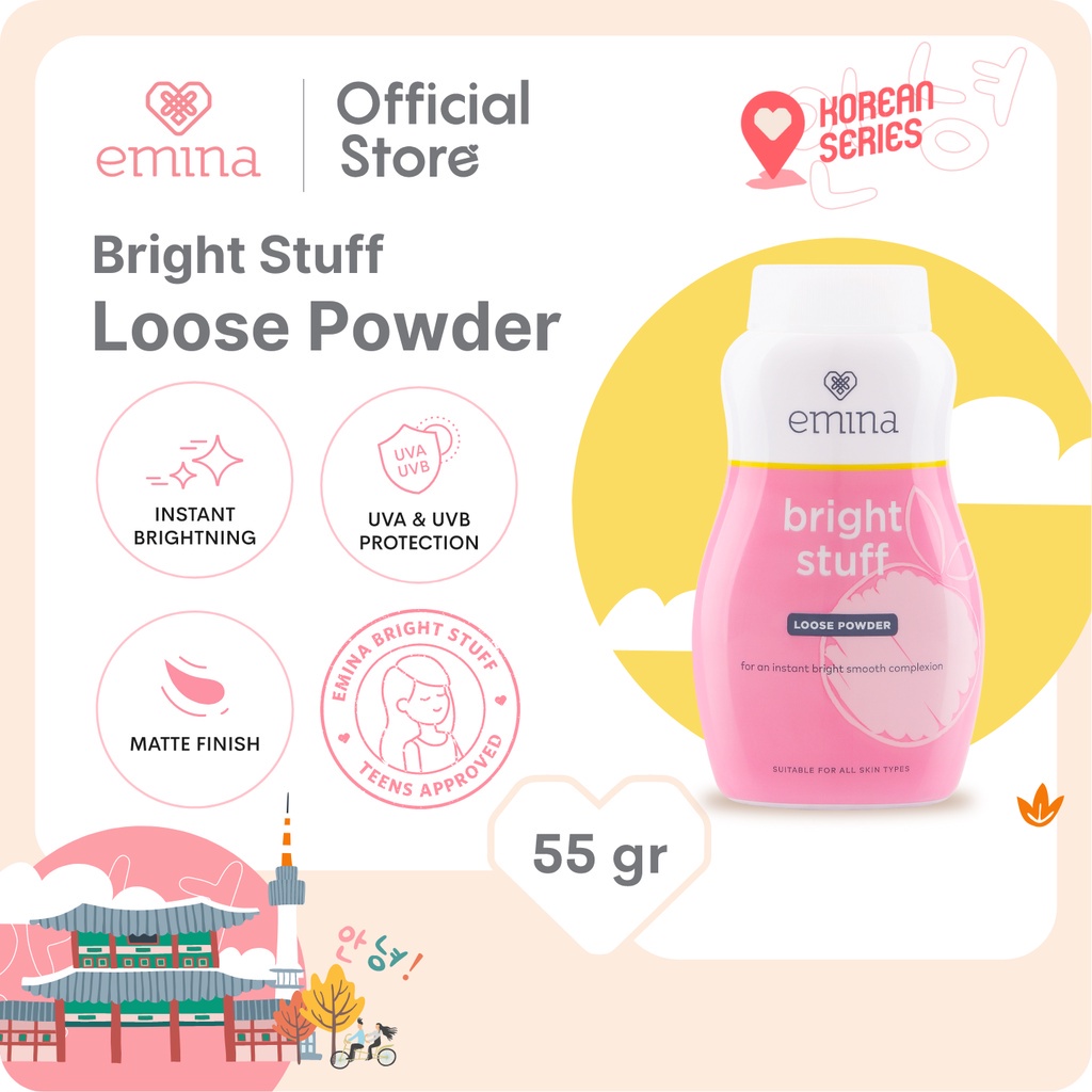 ✨ AKU MURAH ✨ Emina Bright Stuff Loose Powder 55g / Bedak Tabur Matte, Oil Control