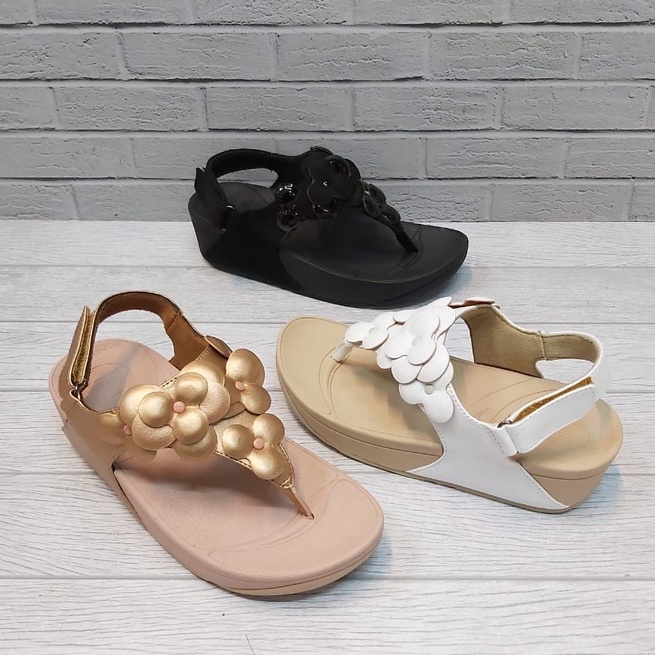 Fitflop Fleur Tali Sandal Wanita Sandal Jepit Wanita Kekinian Motif Bunga