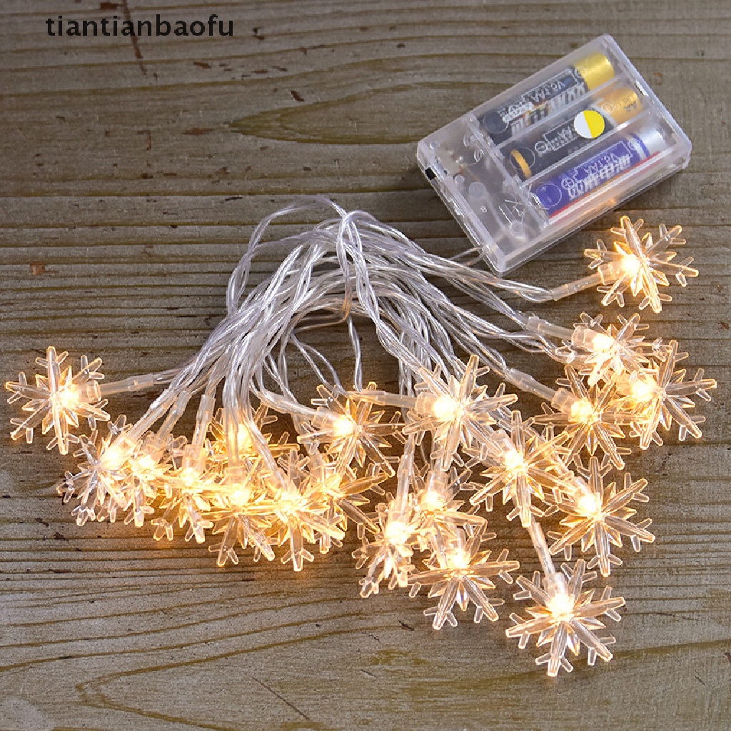 Lampu String 20 Led Bentuk Snowflake Untuk Dekorasi Pohon Natal