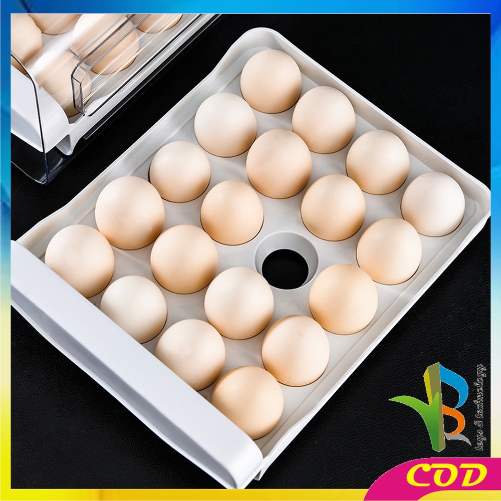 RB-C268 Tempat Penyimpanan Telur 2 Tingkat Egg Storage Box Organizer Rak Telur 2 Susun Kotak Telur