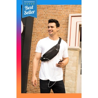 (Cod) Tas Selempang Kulit Import Tas Kredit Pria Distro Murah Terbaru Tas Selempang Pria Anti Air Ta