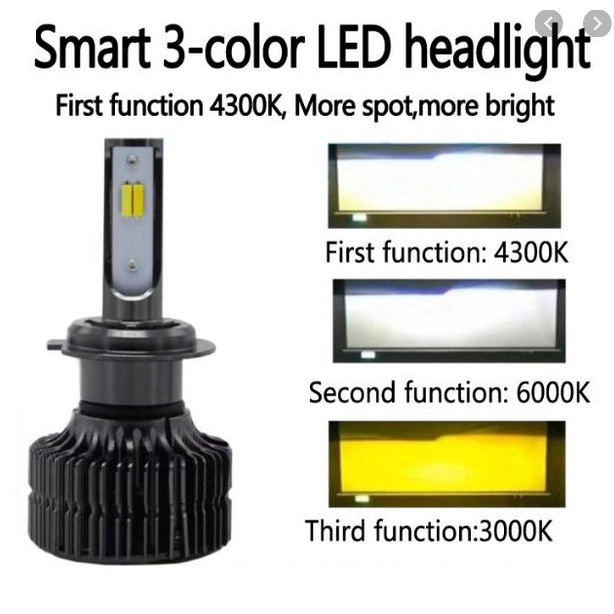 Lampu Foglamp Kabut LED 3 warna H11/H8/H9 70watt 5500Lumens (3 warna 3000k 4300k 6000k)  - MERK CSP PREMIUM