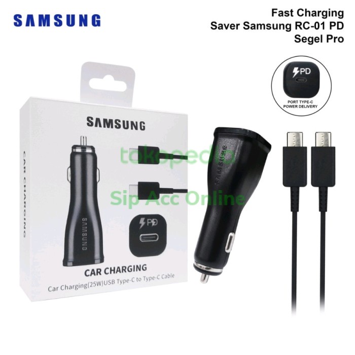Charger Car Charger Mobil Samsung Rc-01 Type C To Type C Car Charging 25W Rc
