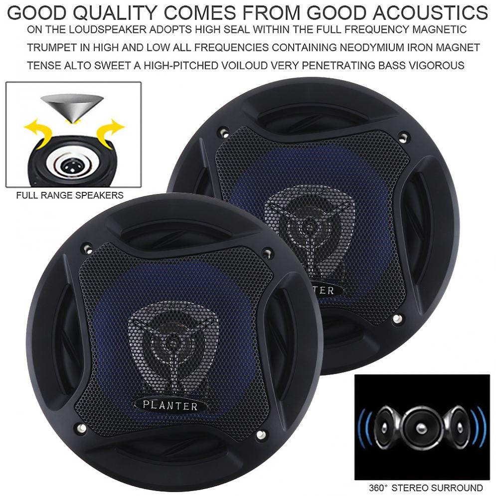 Planter Speaker Mobil Coaxial HiFi 2 Way 6 Inch 500W 2 PCS - PL-1648 - Black