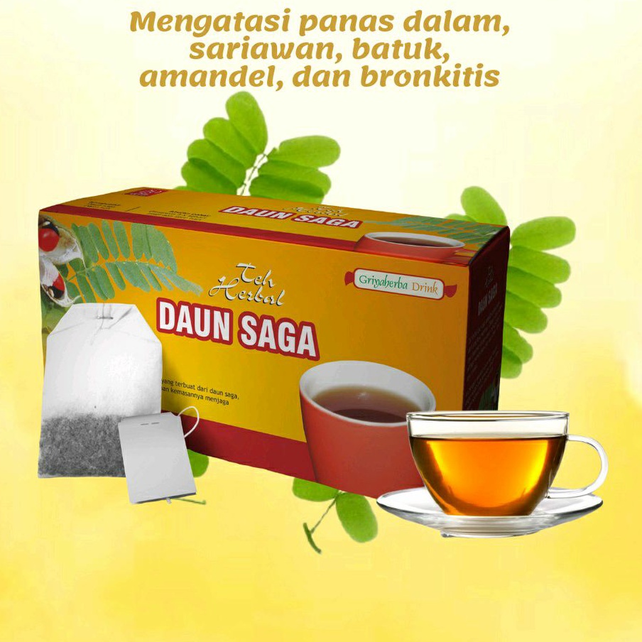 

Teh Herbal obat batuk sakit tenggorokan sariawan dengan minuman teh daun saga alami tanpa efek samping