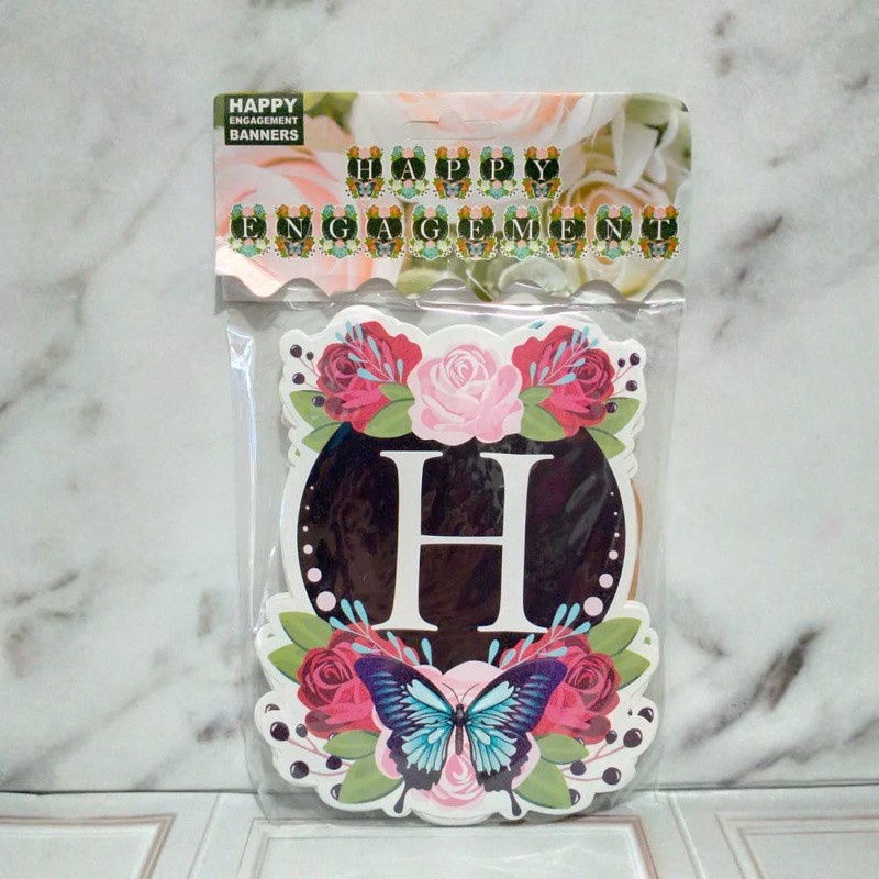 Bunting flag happy engagement banner happy engagement bunting flag lamaran banner lamaran