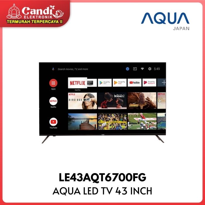 AQUA Japan Smart Android  TV LED 43 Inch LE43AQT6700FG