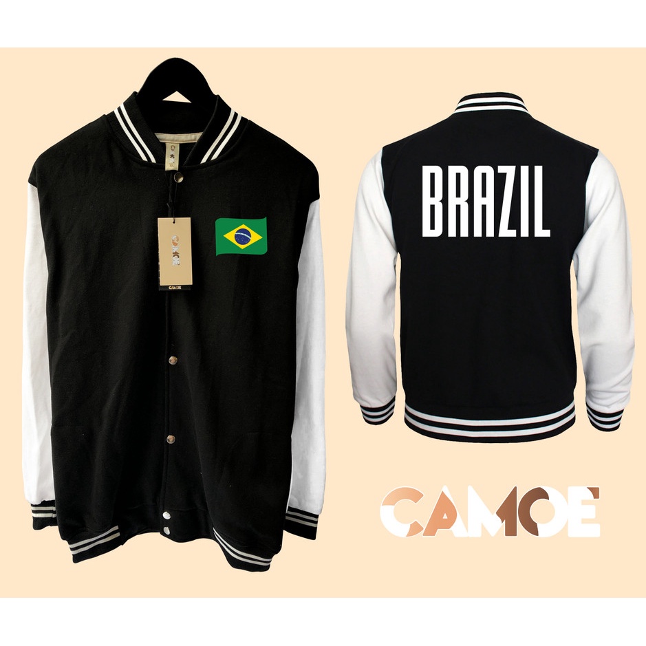 Jaket Baseball Varsity World Cup Piala Dunia bendera Brazil