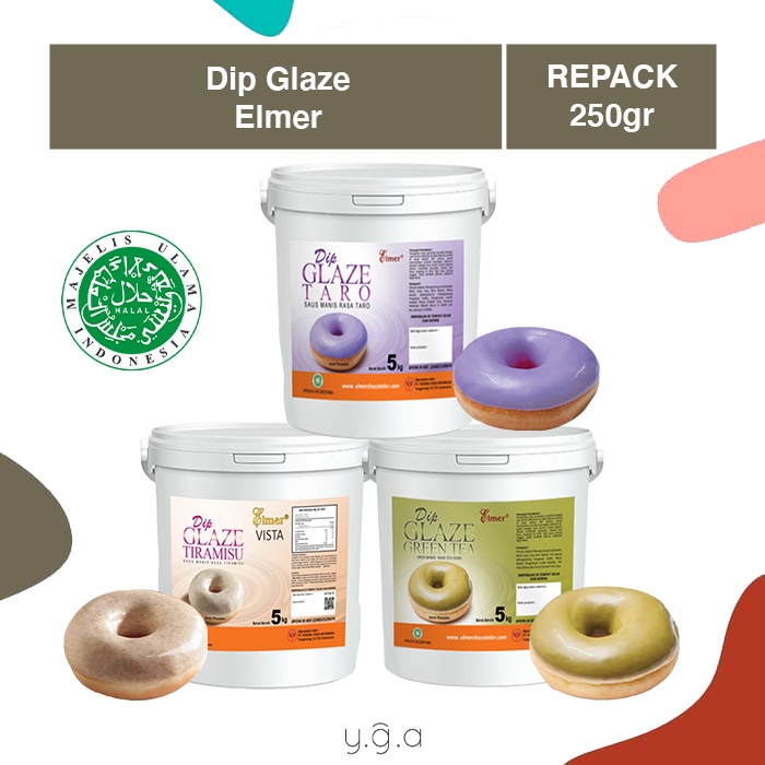 

Dip Glaze ELMER (REPACK) 250gr / Topping Selai Donat Dipglaze