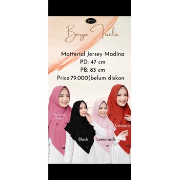 bergo faela original by yessana hijab