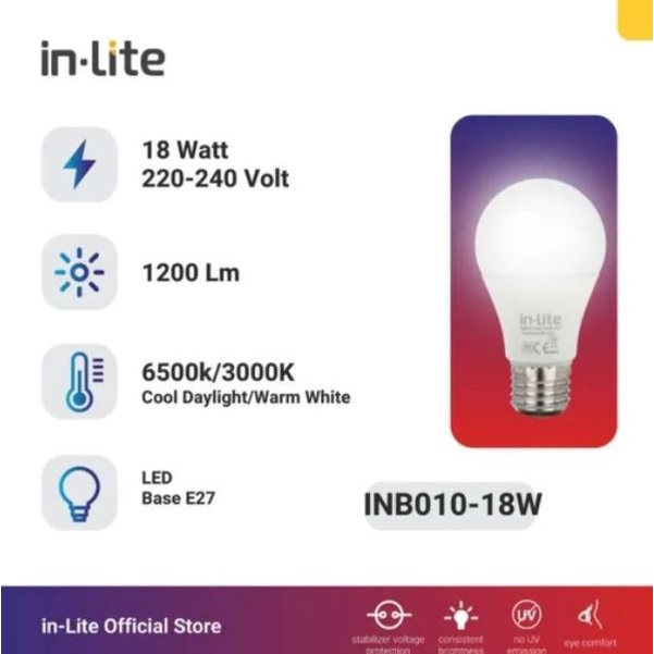 Lampu LED Inlite 18w 18 watt VALUE bulb INB010-18W