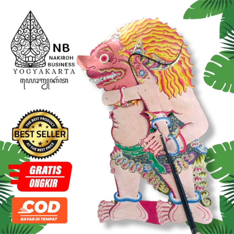 NAKIROHBUSINESS Wayang Kulit Sapi ASLI Buto Babrah Geni Ukuran Standar Dalang