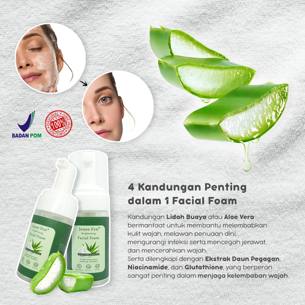 BPOM JEUNE FEN Brightening Facial Foam Sabun Muka Pembersih Wajah Berminyak Oil Control Whitening 120ml