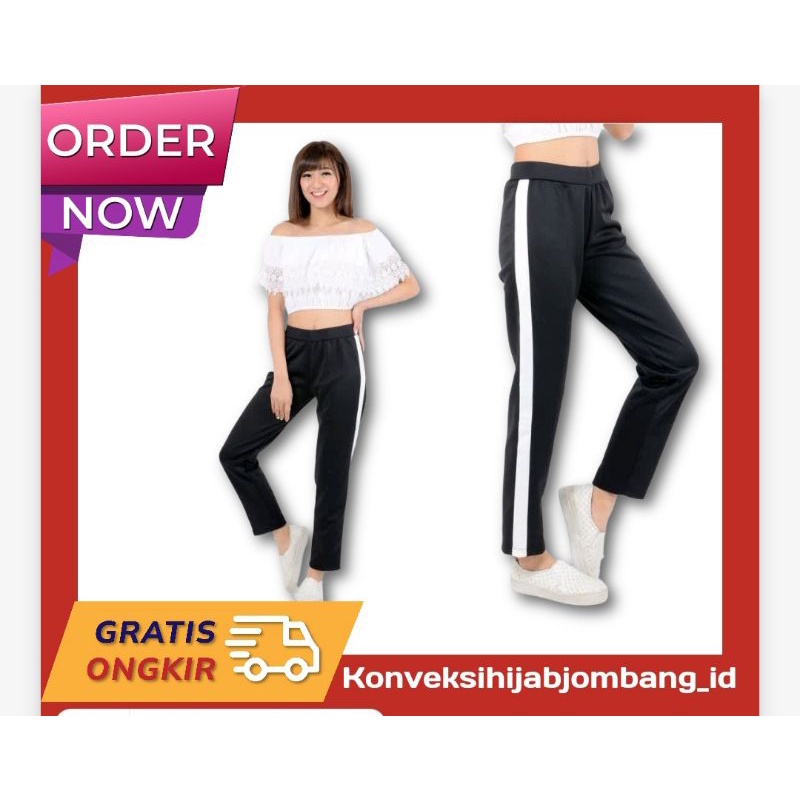 CELANA PANTS POLOS GARIS PUTIH // PANTS LIST SAMPING PUTIH Luna Scuba Premium Celana list Putih List