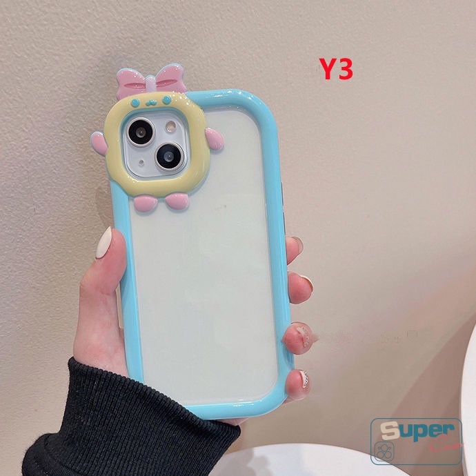 Casing Vivo Y35 Y16 Y02s Y51 2020 Y31 2021 Y53s Y51A Y22 Y91 Y93 Y95 Y91C Y15s Y01 V23 V23E T1 Y55 Y75 Motif Macaron 3D