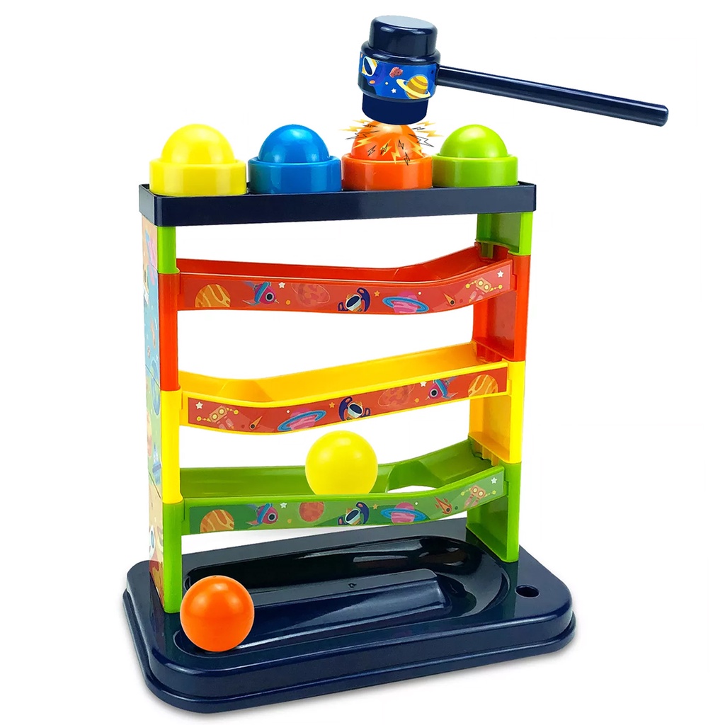 Spiral Tower Rolling Ball Mainan Anak Edukasi Seluncuran Bola Mainan Anak Tower Seluncur Warna Warni Rotation Orbit SH225