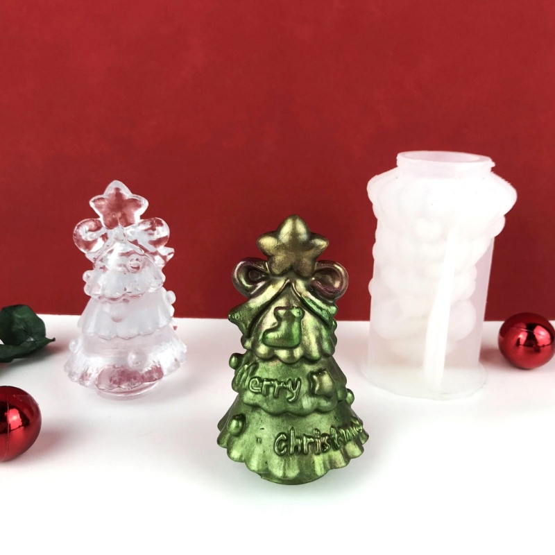 Siy Cetakan Resin Bentuk Ornamen Pohon Natal Bahan Silikon Untuk Dekorasi Pesta