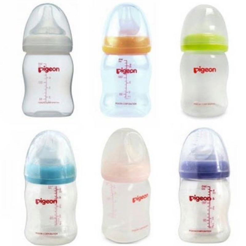 [ECER NO BOX] Pigeon Wideneck Botol Susu Bayi 160ml 240ml Pigeon Dot Lebar Polos Curah NO BOX