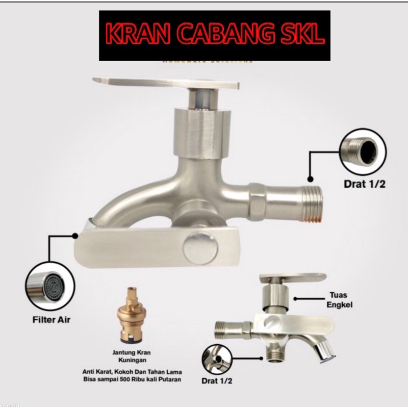 Kran cabang stanlis kran air kran double kran shower kran cbng shower minlmlis double kran ok