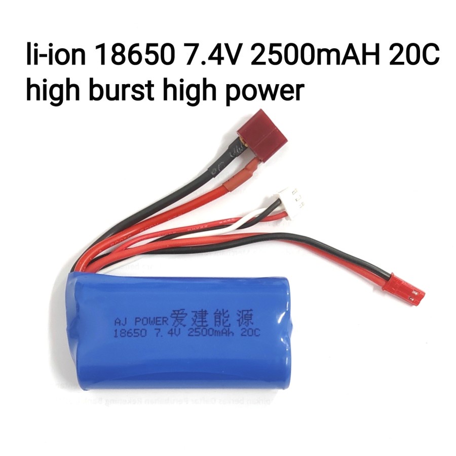 Promo Kualitas Tinggi Baterai Rc Li-Ion 18650 7.4V 2500Mah Soket Dean T Jst Untuk Rc Car Rc Tank Rc