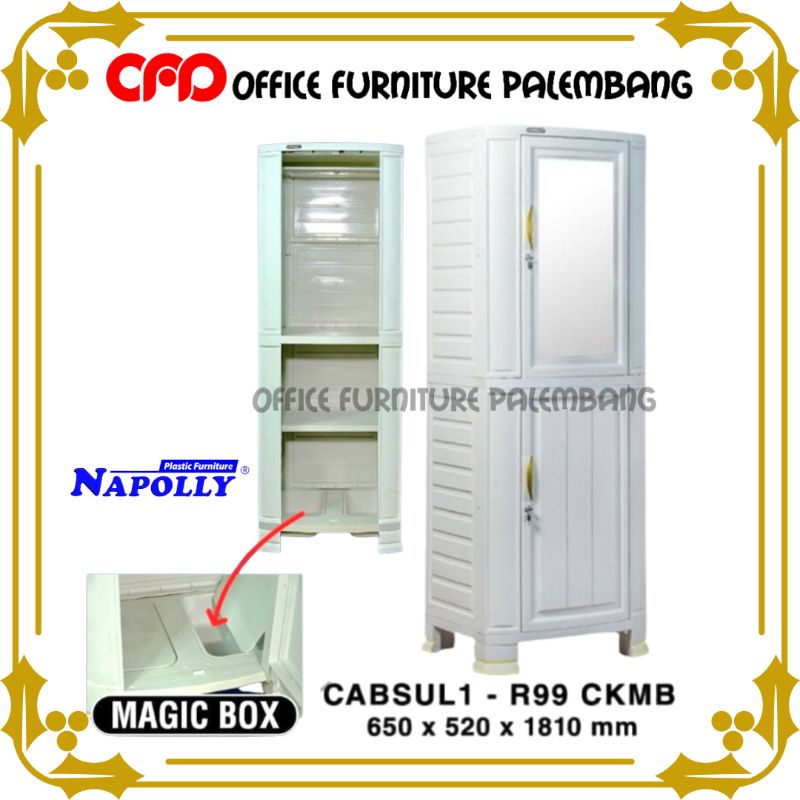 (cargo) lemari pakaian napolly CABSUL 1 R99 CKMB lemari baju plastik 1 pintu