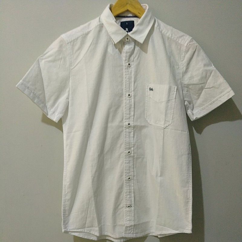KLS315 OB KEMEJA LENGAN PENDEK SLIM FIT WARNA PUTIH POLOS LOIS ORIGINAL