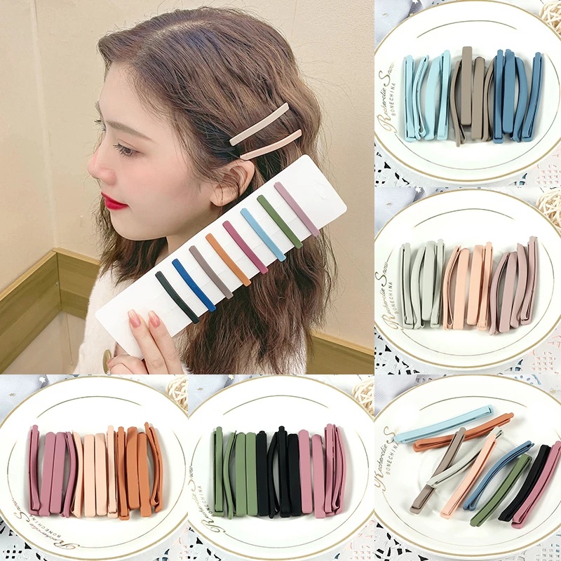 1 Pc Jepit Rambut Warna Permen Matte Untuk Wanita