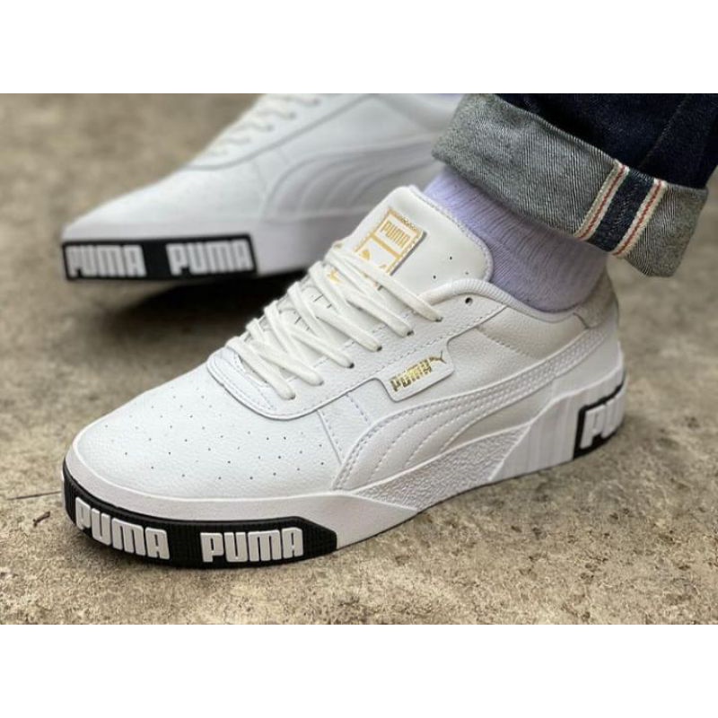 Sepatu PM Cali Bold White Black Original Bnwb OEM Sneakers Pria Dan Wanita
