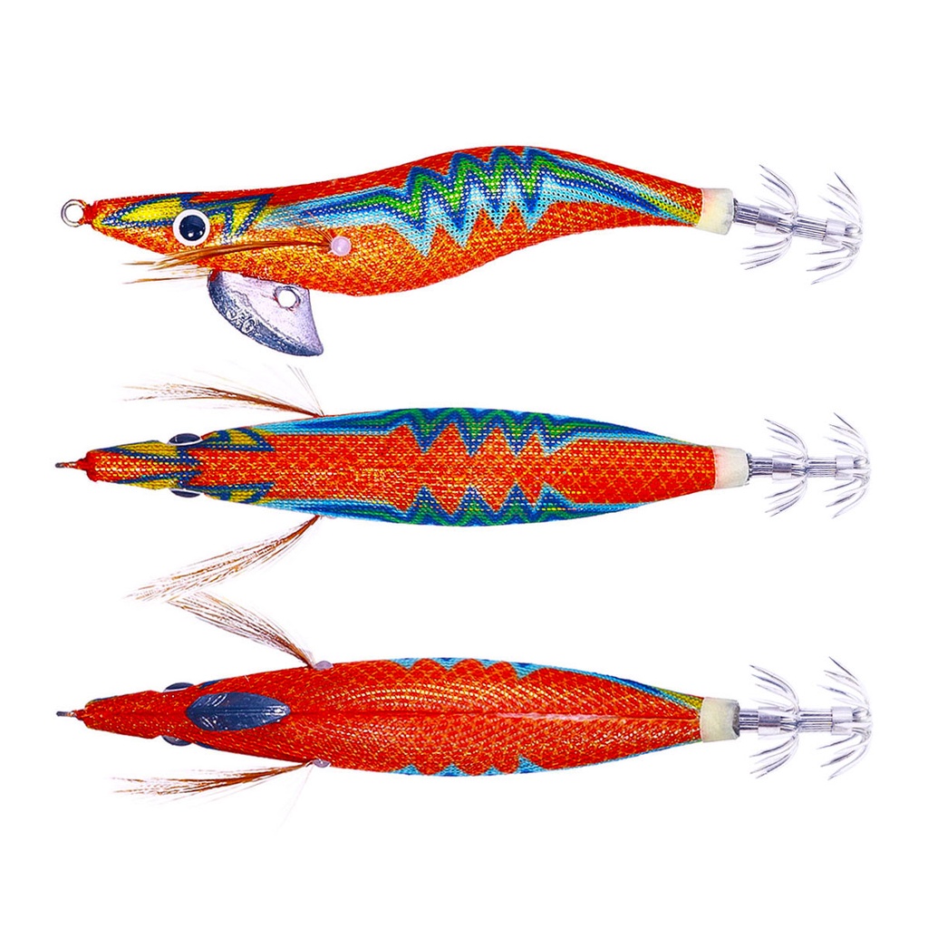 Hengjia 1pcs 11.5cm / 14.9g Shrimp Bait Umpan Pancing Udang Bahan 3.0# Squid Jig Hook Dengan Kail Cumi-cumi Octopus Luminous Fishing Lure