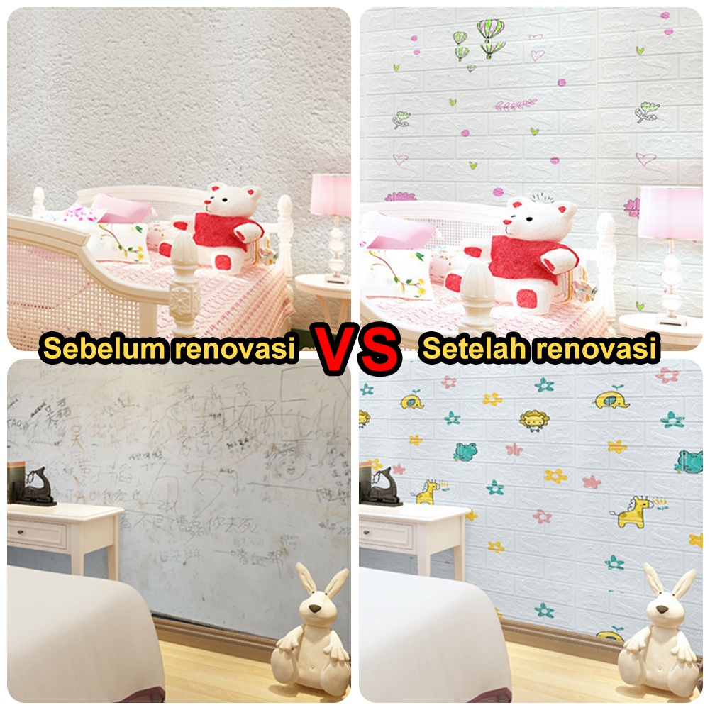 Wallpaper dinding 3d motif gambar wallfoam Dekorasi Kamar murah 70x77cm