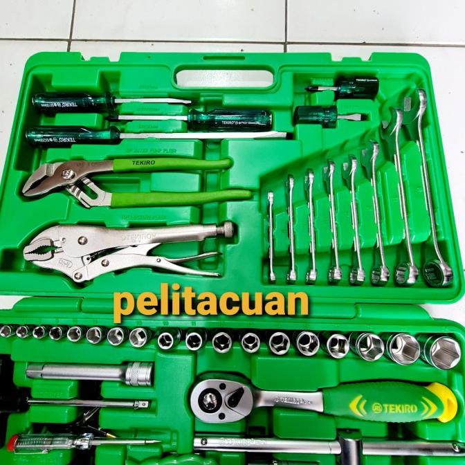 Mechanic Tool Set 100 Pcs Tekiro Tool Kit Set Box Plastik Original